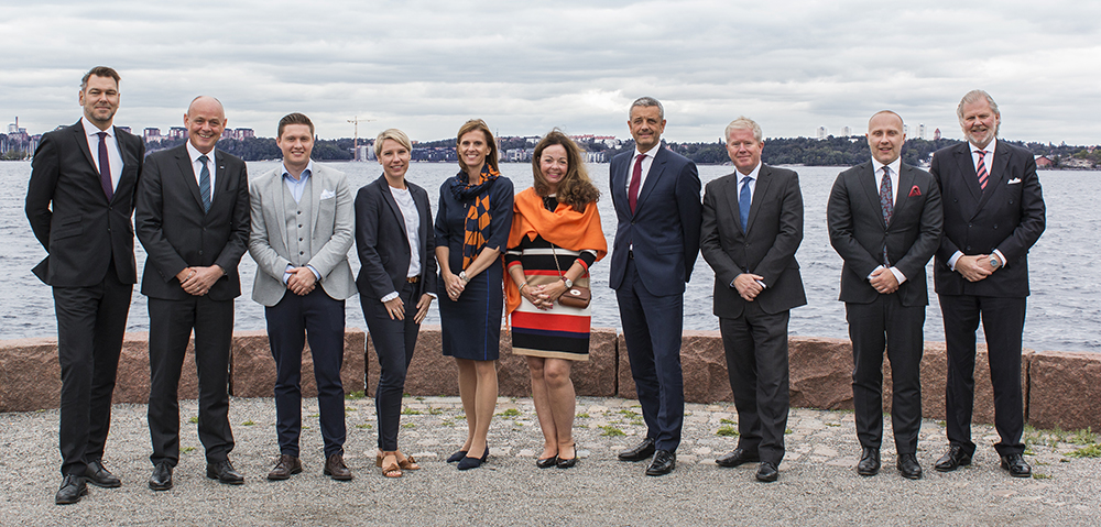 Parnerts Christian Nyhlen, Rainer Gubler, Dominik Roth, Sofie Møller Bjerrisgaard, Brigitta Berger, Susanne Bentkjær, Carl Pauly, Matthew Owens, Szymon Dabrowsky and Biorn Riese, Foundation Board Chair